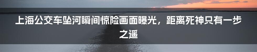 上海公交车坠河瞬间惊险画面曝光，距离死神只有一步之遥