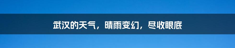 武汉的天气，晴雨变幻，尽收眼底