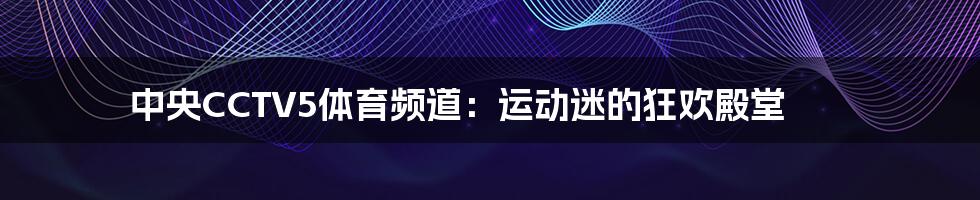 中央CCTV5体育频道：运动迷的狂欢殿堂