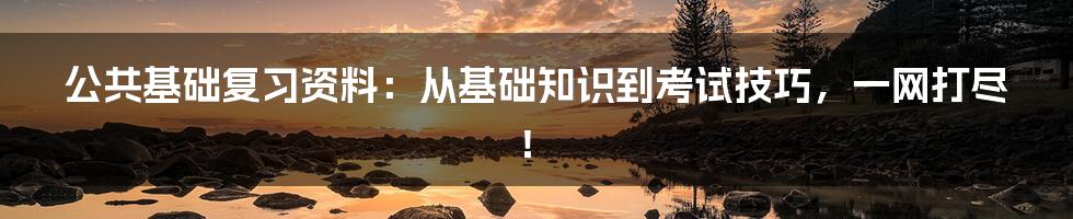 公共基础复习资料：从基础知识到考试技巧，一网打尽！