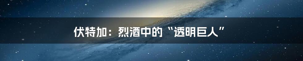 伏特加：烈酒中的“透明巨人”