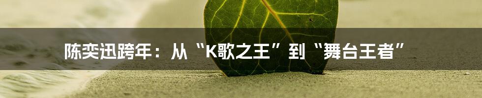 陈奕迅跨年：从“K歌之王”到“舞台王者”