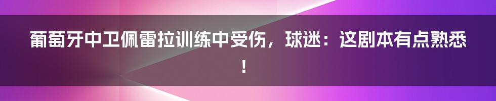 葡萄牙中卫佩雷拉训练中受伤，球迷：这剧本有点熟悉！