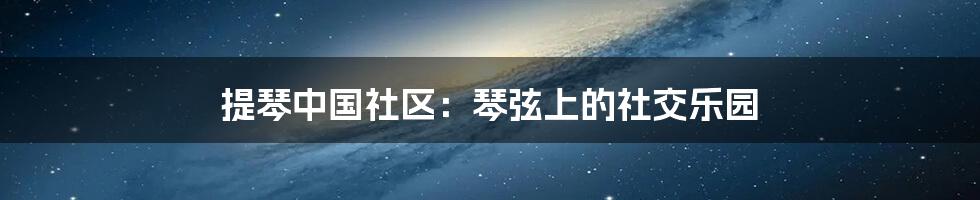 提琴中国社区：琴弦上的社交乐园