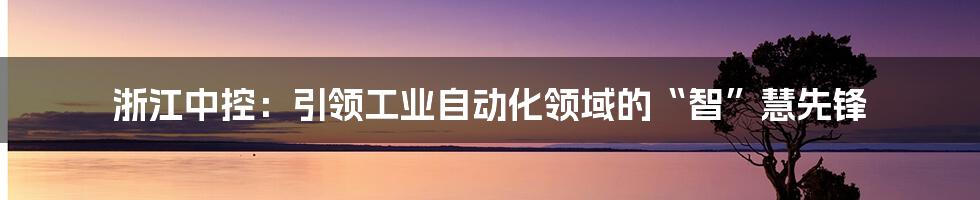 浙江中控：引领工业自动化领域的“智”慧先锋