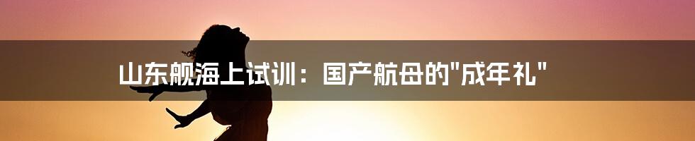 山东舰海上试训：国产航母的"成年礼"