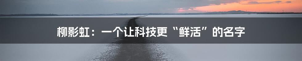 柳影虹：一个让科技更“鲜活”的名字