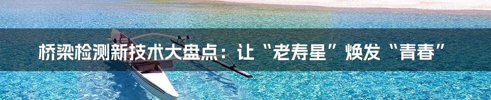 桥梁检测新技术大盘点：让“老寿星”焕发“青春”