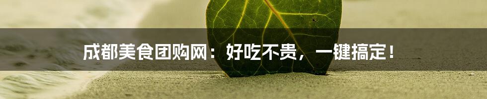 成都美食团购网：好吃不贵，一键搞定！