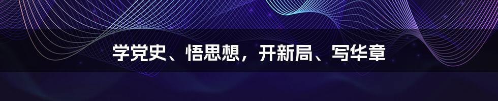 学党史、悟思想，开新局、写华章