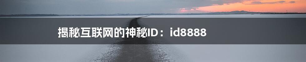 揭秘互联网的神秘ID：id8888