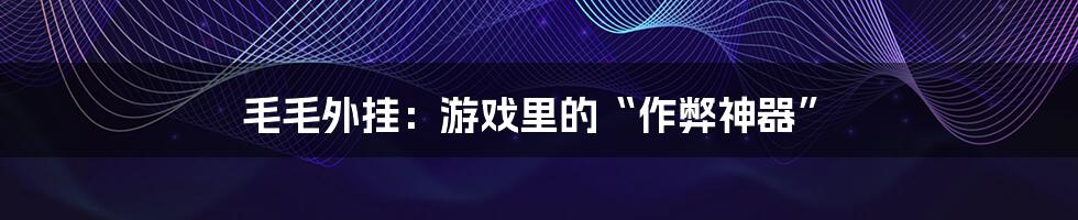 毛毛外挂：游戏里的“作弊神器”