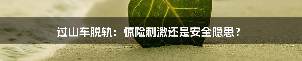 过山车脱轨：惊险刺激还是安全隐患？