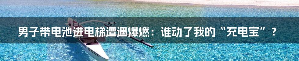 男子带电池进电梯遭遇爆燃：谁动了我的“充电宝”？