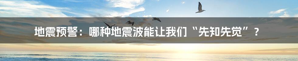 地震预警：哪种地震波能让我们“先知先觉”？