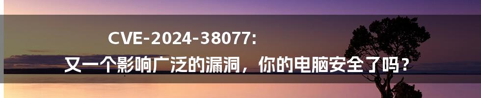 CVE-2024-38077: 又一个影响广泛的漏洞，你的电脑安全了吗？