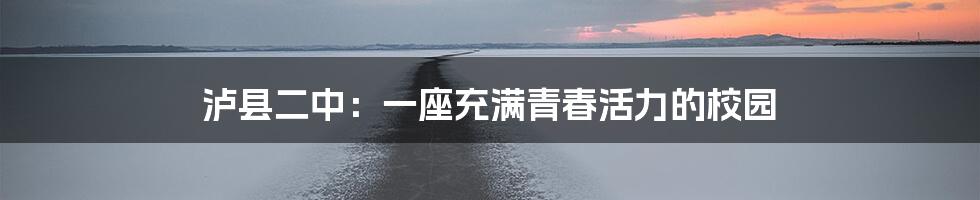 泸县二中：一座充满青春活力的校园