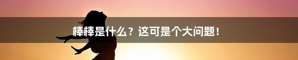 棒棒是什么？这可是个大问题！