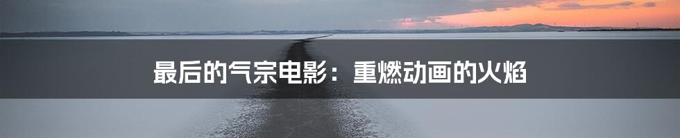 最后的气宗电影：重燃动画的火焰