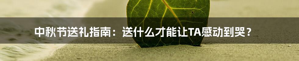 中秋节送礼指南：送什么才能让TA感动到哭？