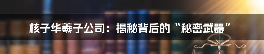 核子华羲子公司：揭秘背后的“秘密武器”