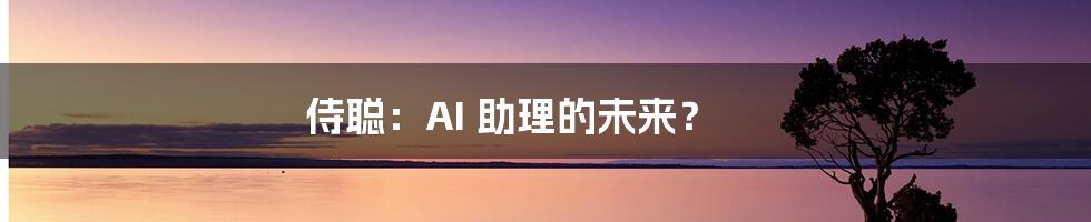 侍聪：AI 助理的未来？