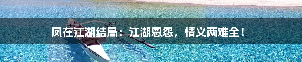 凤在江湖结局：江湖恩怨，情义两难全！