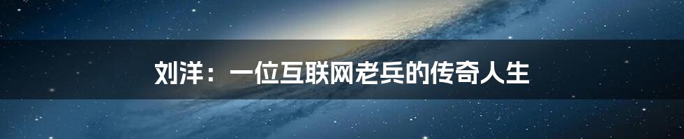 刘洋：一位互联网老兵的传奇人生