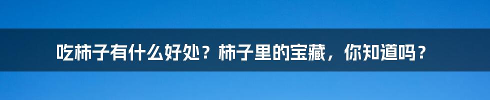 吃柿子有什么好处？柿子里的宝藏，你知道吗？