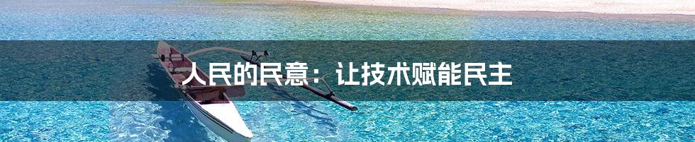 人民的民意：让技术赋能民主