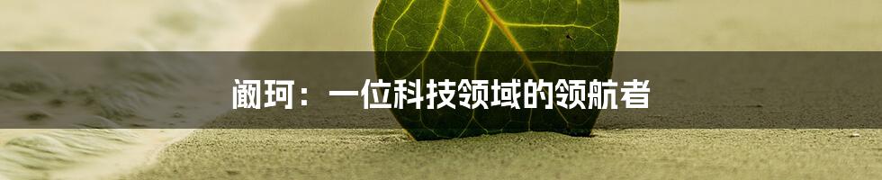 阚珂：一位科技领域的领航者