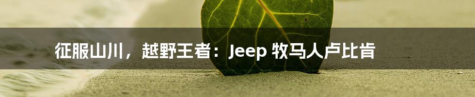 征服山川，越野王者：Jeep 牧马人卢比肯