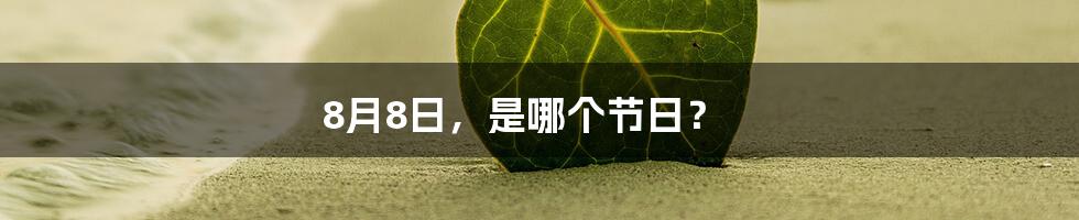 8月8日，是哪个节日？