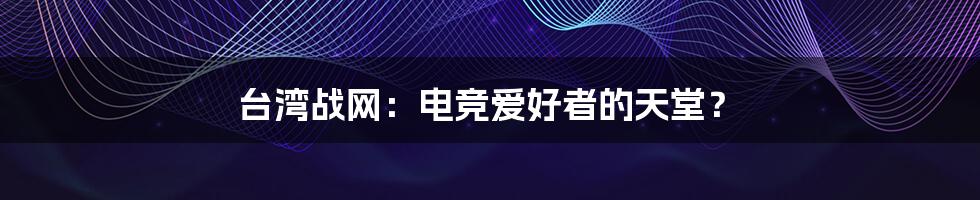 台湾战网：电竞爱好者的天堂？