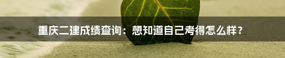 重庆二建成绩查询：想知道自己考得怎么样？