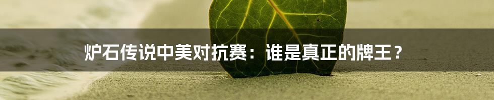 炉石传说中美对抗赛：谁是真正的牌王？