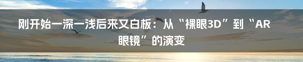 刚开始一深一浅后来又白板：从“裸眼3D”到“AR眼镜”的演变