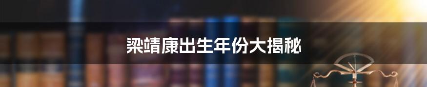 梁靖康出生年份大揭秘