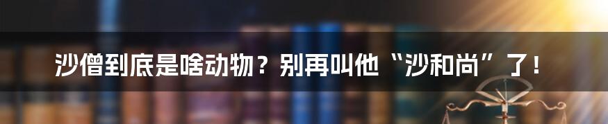 沙僧到底是啥动物？别再叫他“沙和尚”了！