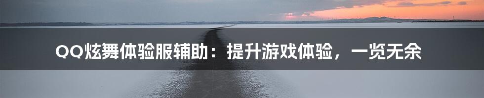 QQ炫舞体验服辅助：提升游戏体验，一览无余