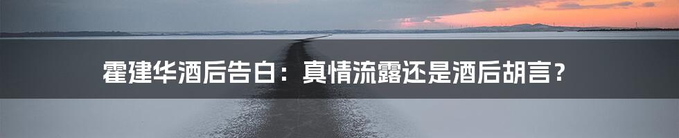 霍建华酒后告白：真情流露还是酒后胡言？