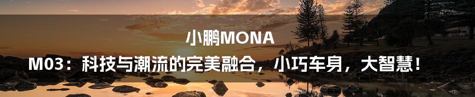 小鹏MONA M03：科技与潮流的完美融合，小巧车身，大智慧！