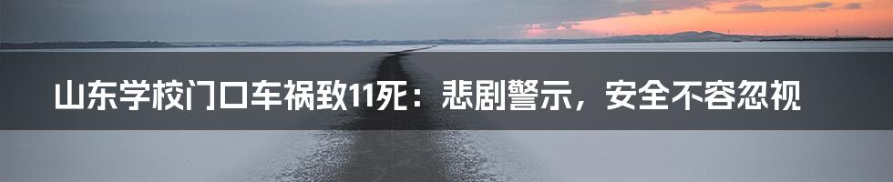 山东学校门口车祸致11死：悲剧警示，安全不容忽视