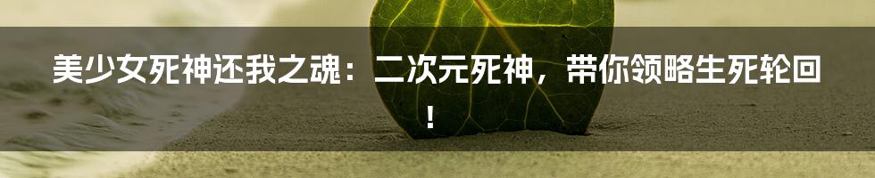 美少女死神还我之魂：二次元死神，带你领略生死轮回！