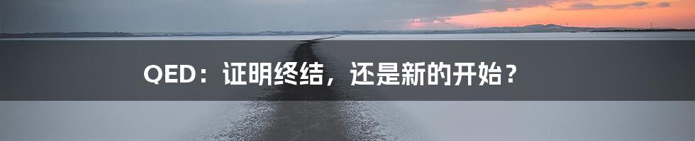 QED：证明终结，还是新的开始？