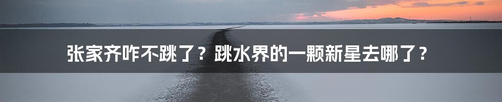 张家齐咋不跳了？跳水界的一颗新星去哪了？