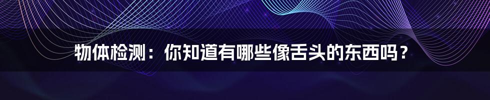 物体检测：你知道有哪些像舌头的东西吗？