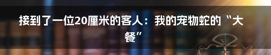 接到了一位20厘米的客人：我的宠物蛇的“大餐”