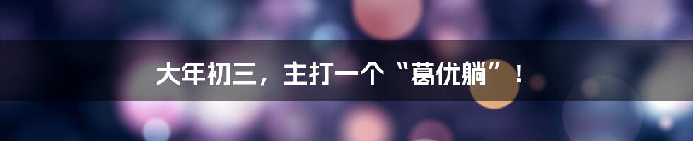 大年初三，主打一个“葛优躺”！