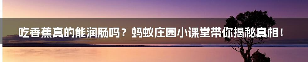 吃香蕉真的能润肠吗？蚂蚁庄园小课堂带你揭秘真相！